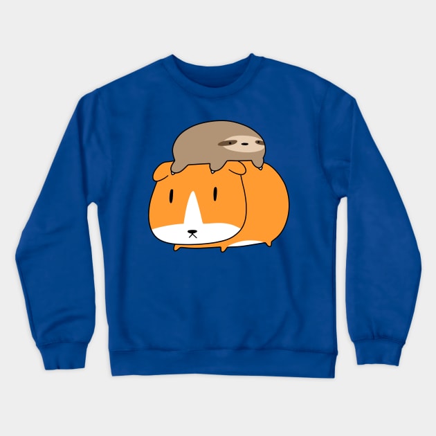 Little Sloth and Guinea Pig Crewneck Sweatshirt by saradaboru